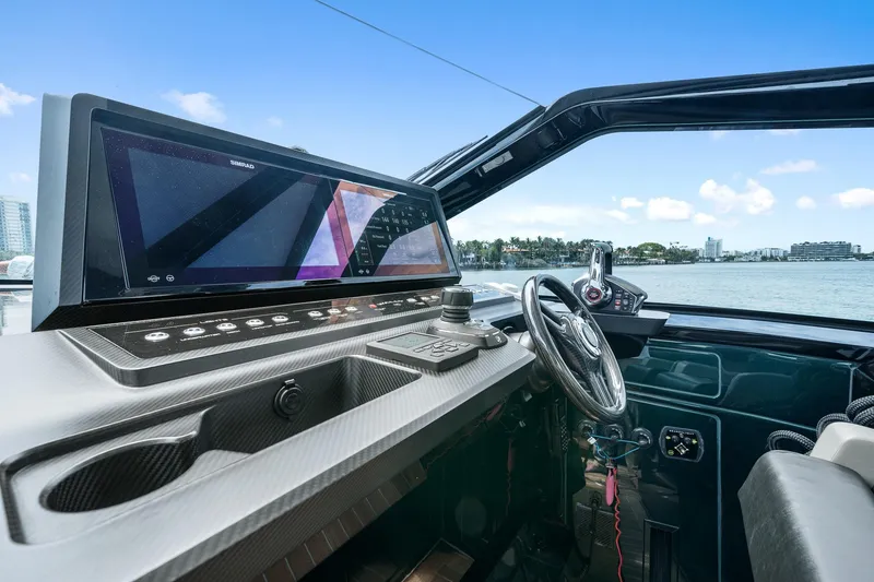 Slide: The Image of 2023 Wally wallytender43X cockpit with modern navigation system. - 21