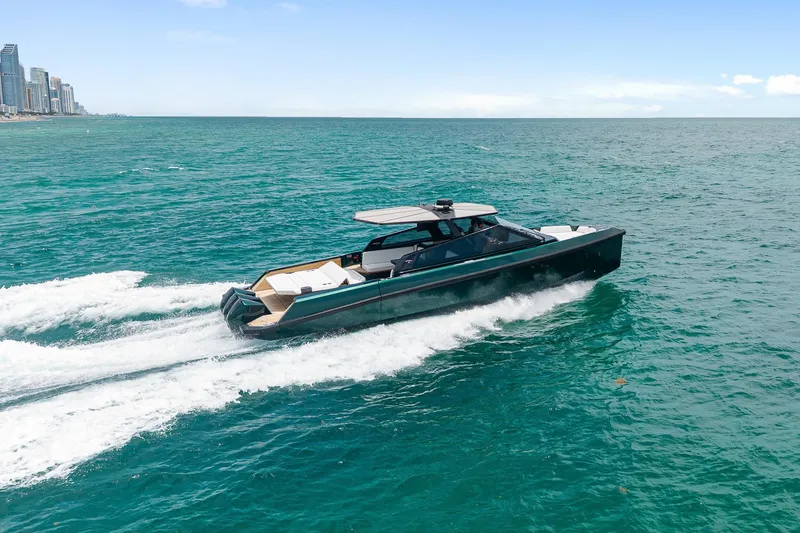 Slide: The Image of 2023 Wally wallytender43X yacht cruising on open sea. - 33
