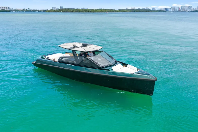 Slide: The Image of 2023 Wally wallytender43X on turquoise water. - 43