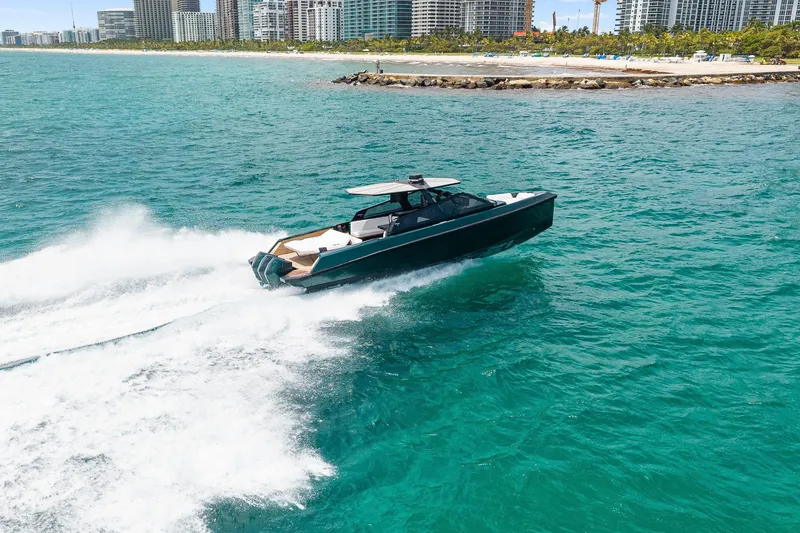Slide: The Image of 2023 Wally wallytender43X yacht cruising on the ocean near the coast. - 9