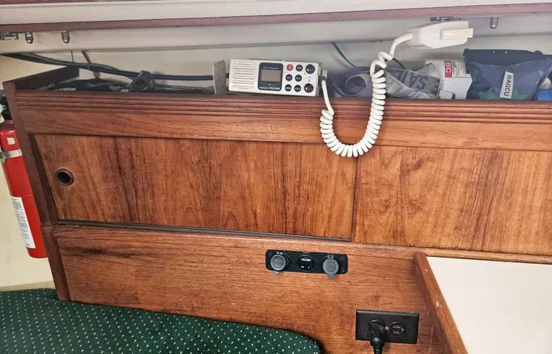 Slide: The Image of Interior of a 1985 Sabre 34 yacht with radio equipment. - 15