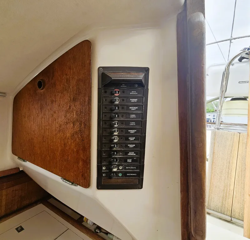 Slide: The Image of Electrical control panel on a 1985 Sabre 34 yacht. - 18
