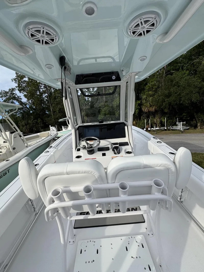 Slide: The Image of Interior view of Sportsman Open 232 Center Console boat, 2026 model. - 36