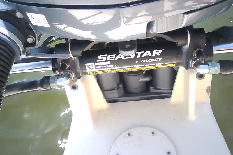 Slide: The Image of Hydraulic steering system on a 2005 Grady-White Tournament 225 boat. - 9