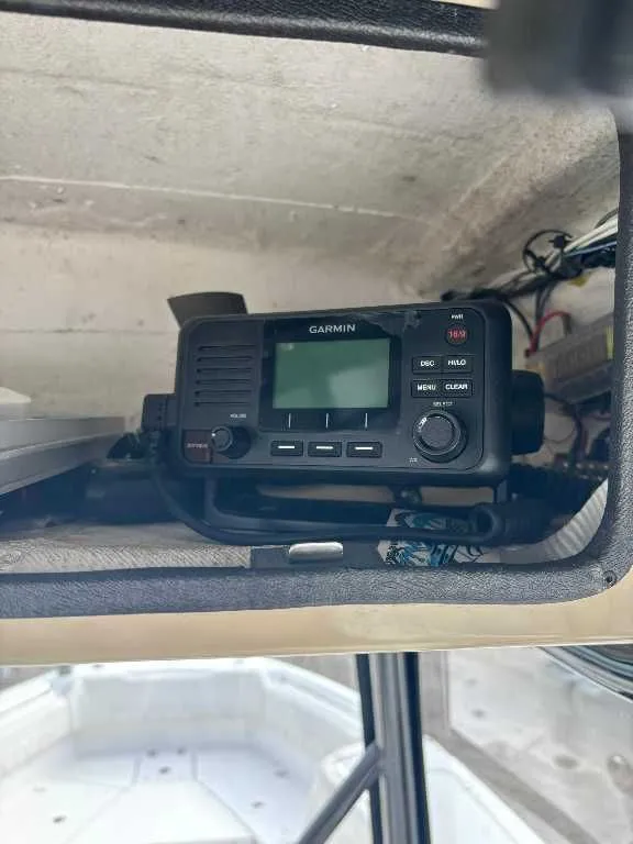 Slide: The Image of Garmin radio on Blue Wave 2800 Makaira boat, year 2021. - 20