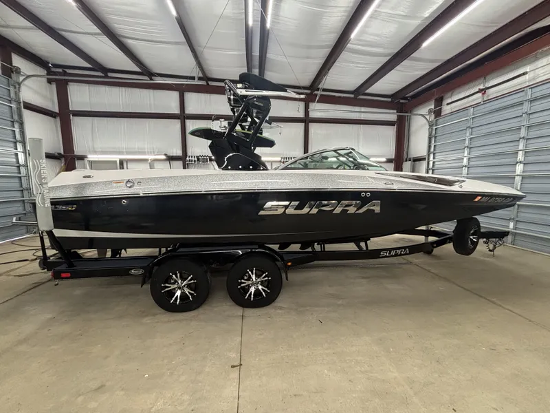 The Image of 2013 Supra Launch SA350 boat in warehouse. - 1