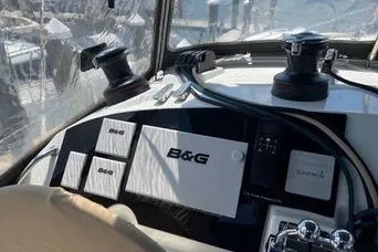 Slide: The Image of Control panel of a 2018 Lagoon 400 S2 catamaran with B&G navigation equipment. - 28