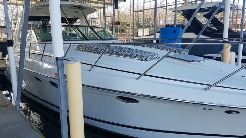 The Image of 2008 Formula 37 Performance Cruiser docked at marina. - 1