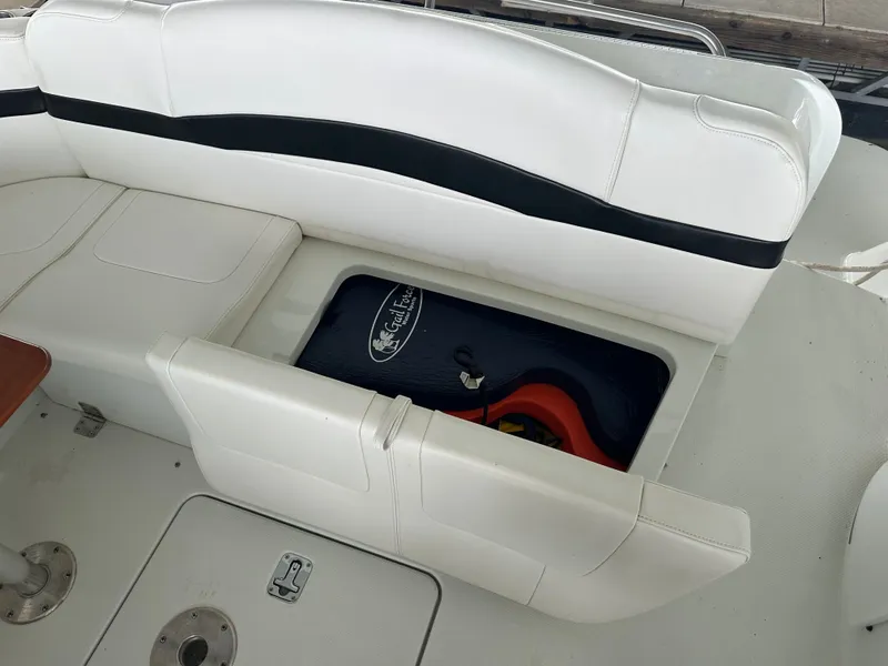 Slide: The Image of 2008 Formula 37 Performance Cruiser seat with storage compartment. - 14
