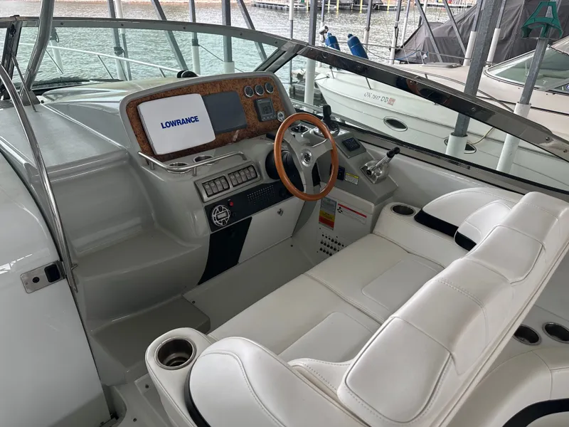Slide: The Image of Interior of a 2008 Formula 37 Performance Cruiser with helm console. - 20
