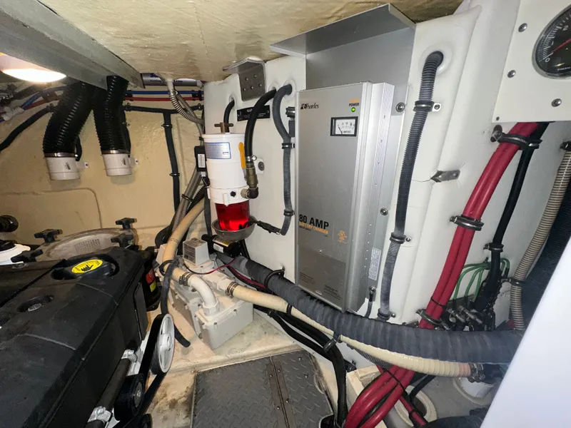 Slide: The Image of Engine room of 2008 Formula 37 Performance Cruiser with battery charger. - 38