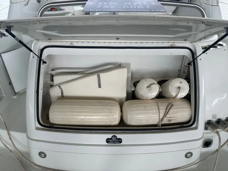 Slide: The Image of Storage compartment of 2008 Formula 37 Performance Cruiser with fenders and accessories. - 7