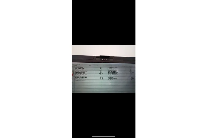 Slide: The Image of Close-up of a computer screen displaying technical data for a 2001 Formula 330 Sun Sport. - 17