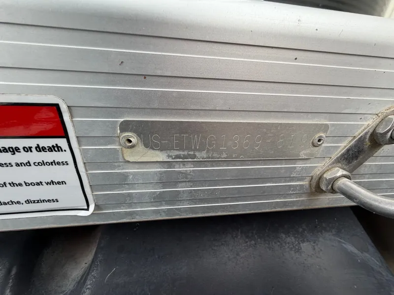 Slide: The Image of Serial number plate of a 2019 Bennington 23SX boat. - 15