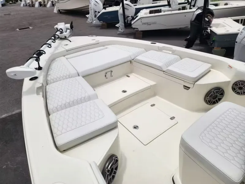 Slide: The Image of Interior of 2026 Pathfinder 2800 Hybrid with luxurious seating. - 11