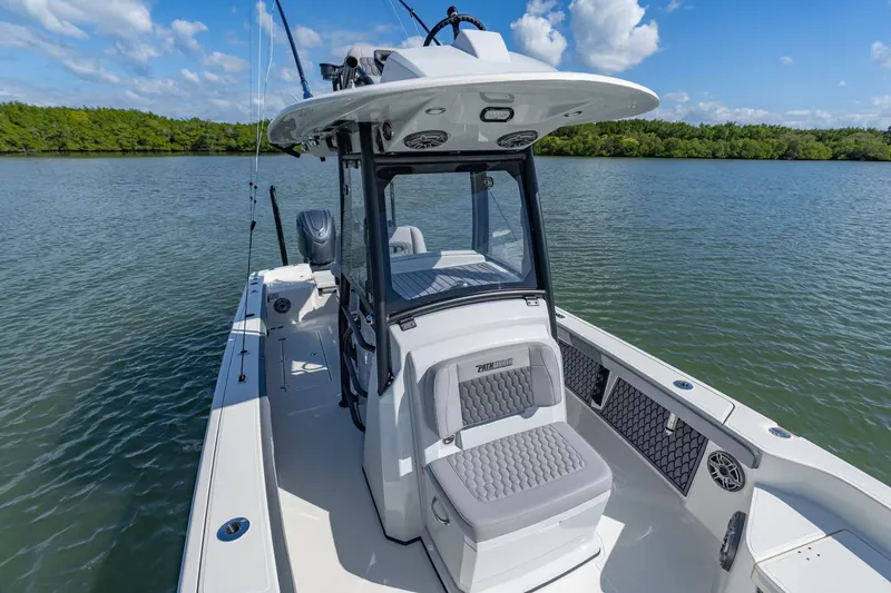 Slide: The Image of Pathfinder 2800 Hybrid 2026 on calm water with blue sky. - 13