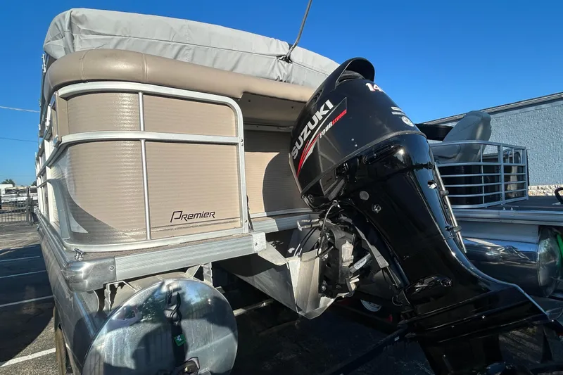 Slide: The Image of 2008 Premier Marine SunSation 225 LTD pontoon boat with Suzuki outboard motor. - 5