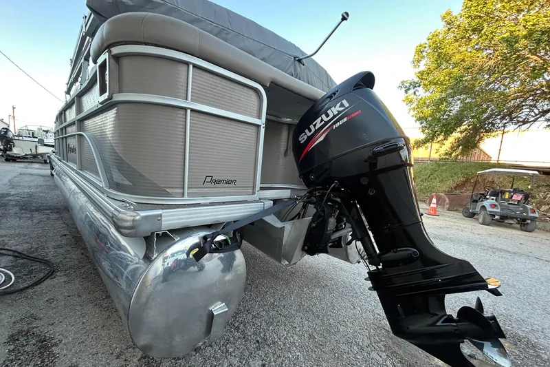 Slide: The Image of 2008 Premier Sunsation 225 LTD pontoon boat with Suzuki outboard motor. - 7
