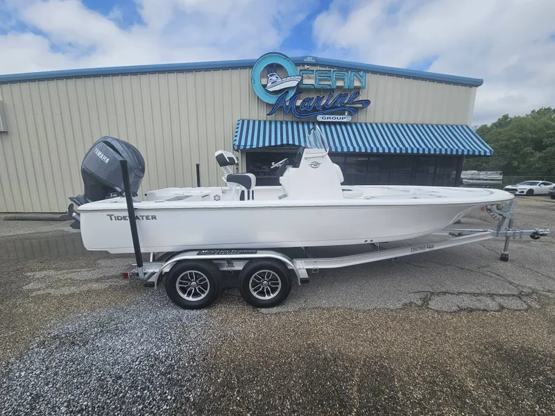 The Image of 2026 Tidewater 2110BMT boat in front of Ocean Marine building. - 1