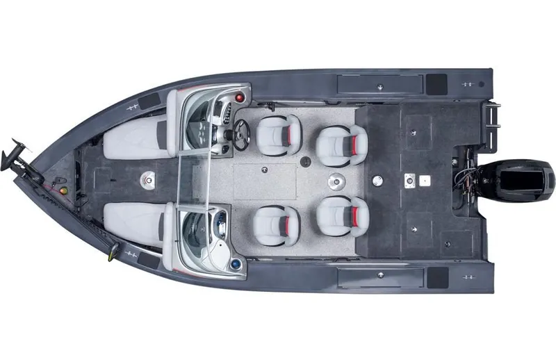 Slide: The Image of 2014 Tracker Targa V-18 Combo, top view, interior layout. - 44