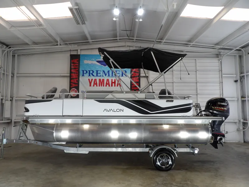 The Image of 2026 Avalon Venture Quad Fish 19' pontoon boat in showroom. - 1