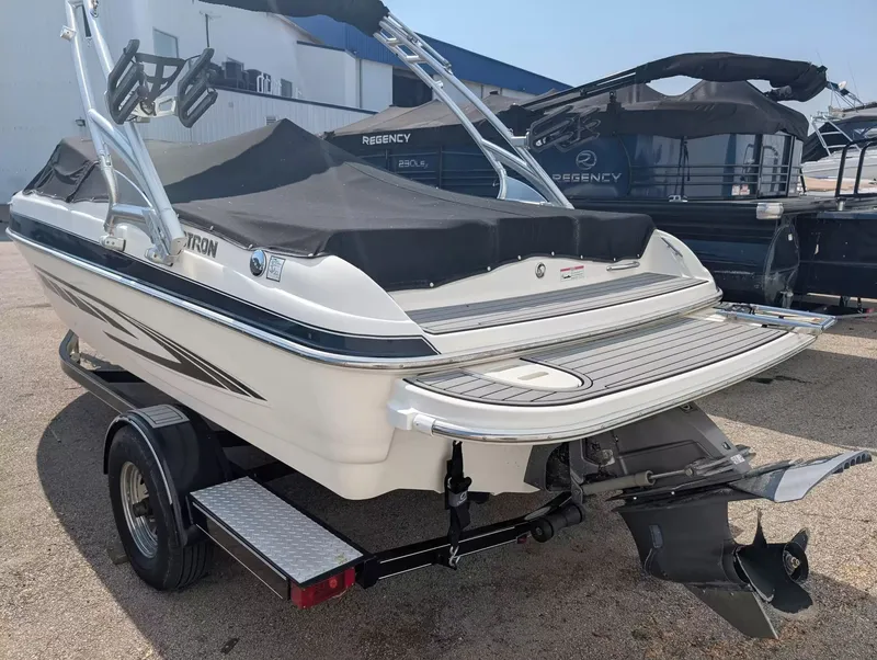 Slide: The Image of 2008 Glastron GT 205 boat with trailer, side view. - 4
