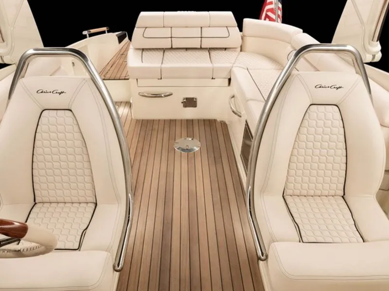 Slide: The Image of Interior of 2022 Chris-Craft Launch 28 GT with luxurious seating. - 9