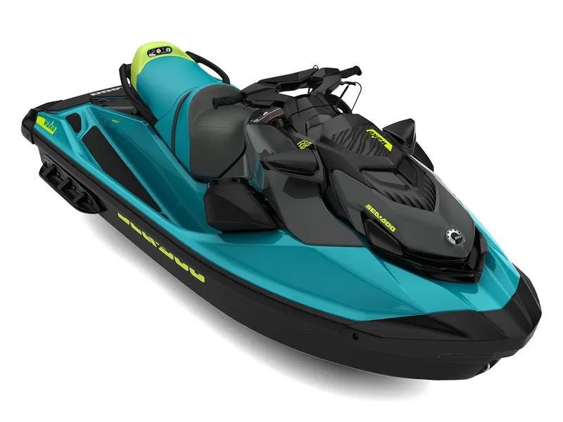 Slide: The Image of 2026 Sea-Doo Wake 170 jet ski with premium audio, iDF, iBR technology. - 2