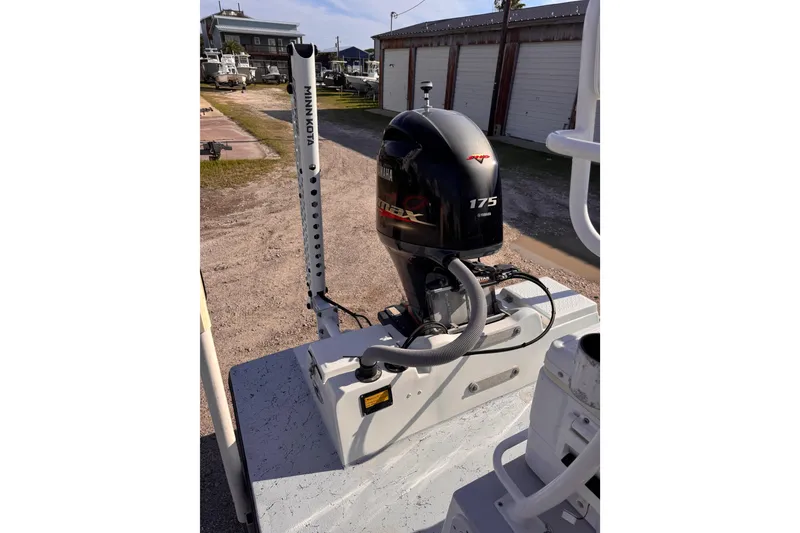 Slide: The Image of Boat with Yamaha 175 engine and Minn Kota accessory, Waterman K-18 model, 2006. - 28