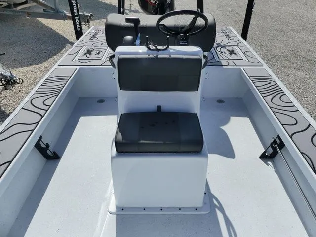 Slide: The Image of Interior view of the 2026 Xpress Skiff 185 boat. - 14