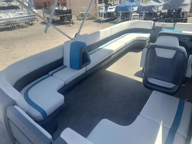 Slide: The Image of Avalon Aura Pontoon Boats 2025 - 26