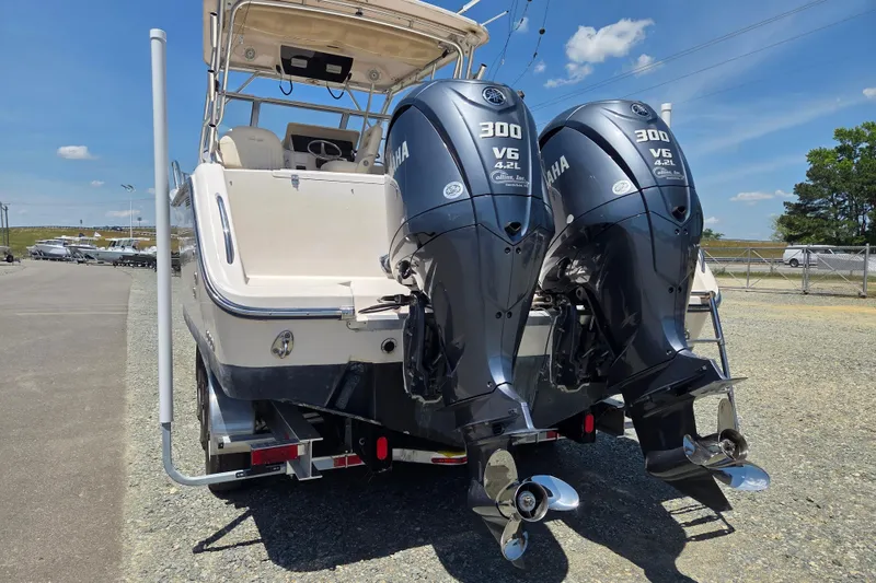 Slide: The Image of 2007 Grady-White Express 305 boat with twin Yamaha 300 V6 outboard engines. - 3