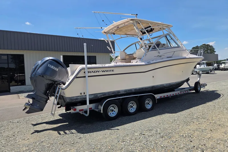 Slide: The Image of 2007 Grady-White Express 305 boat on trailer with Yamaha outboard motor. - 5