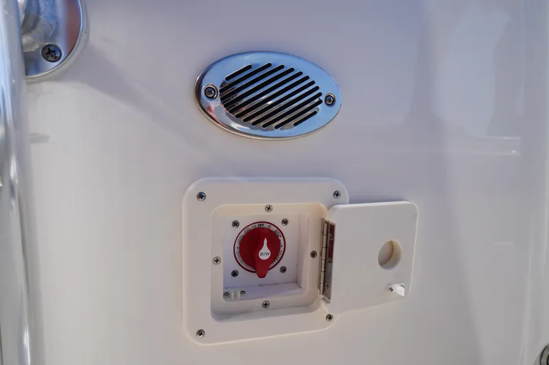 Slide: The Image of Key West 203 FS 2025 boat control panel with switch and vent. - 41