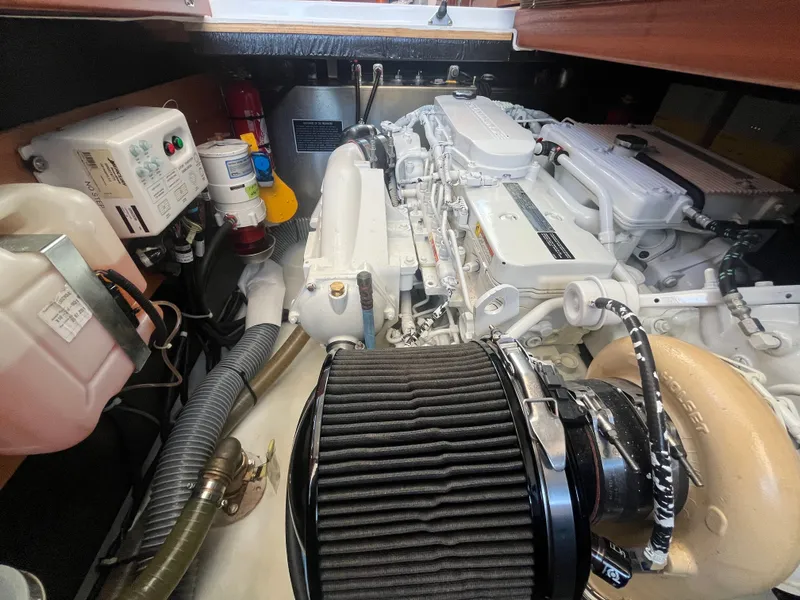 Slide: The Image of Engine room of the 2015 Beneteau Swift Trawler 34 Fly. - 25