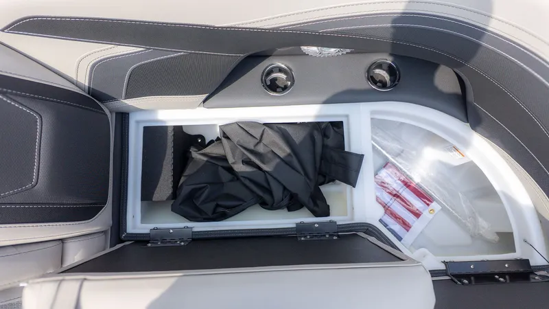 Slide: The Image of Storage compartment in Barletta Cabrio 24UE boat, model 2026. - 16