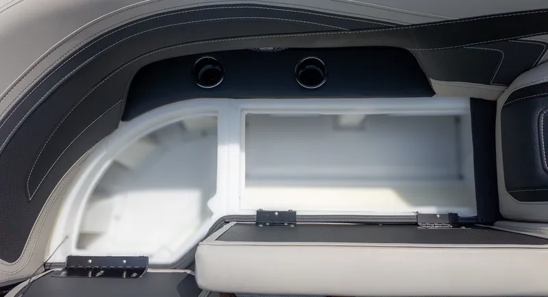 Slide: The Image of Interior of 2026 Barletta Cabrio 24UE with storage compartment. - 19