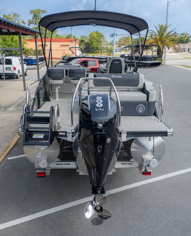 Slide: The Image of 2026 Barletta Cabrio 24UE pontoon boat with 200 HP engine. - 5
