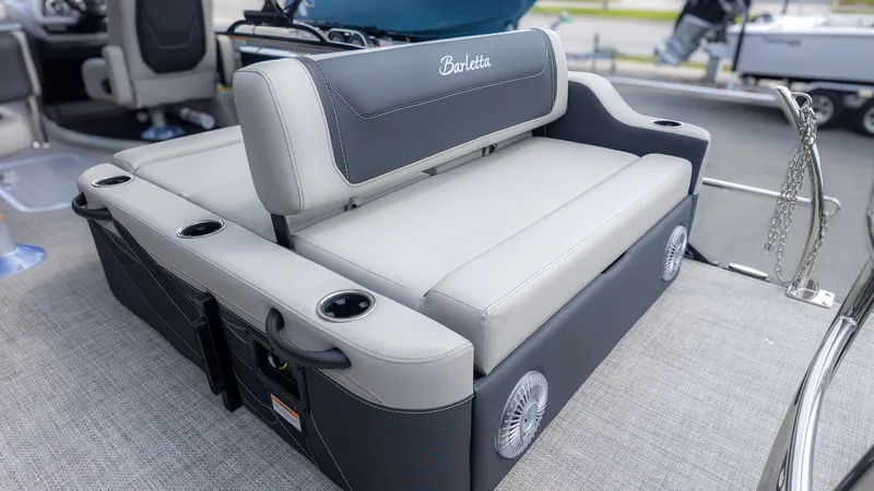 Slide: The Image of Barletta Cabrio 24UE 2026 boat seat with cup holders. - 8
