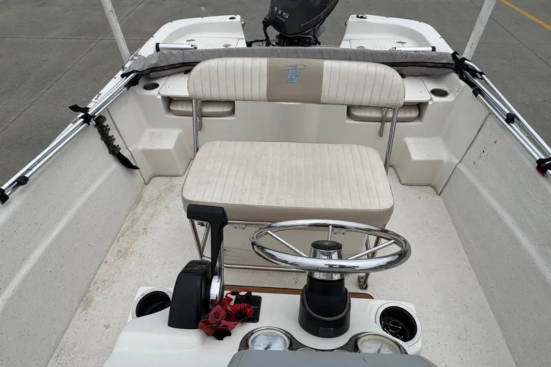 Slide: The Image of Interior view of a 2016 Carolina Skiff 218 DLV boat. - 8