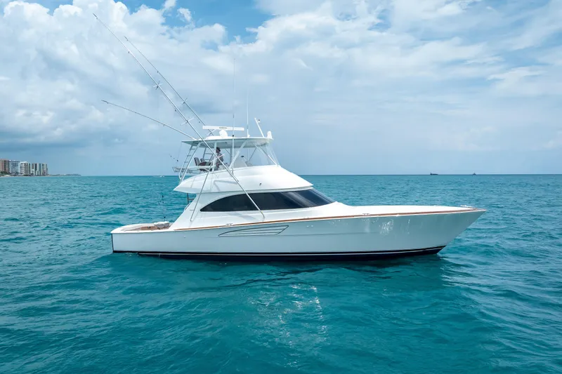 The Image of 2026 Viking 54 Convertible Yacht on open sea. - 0