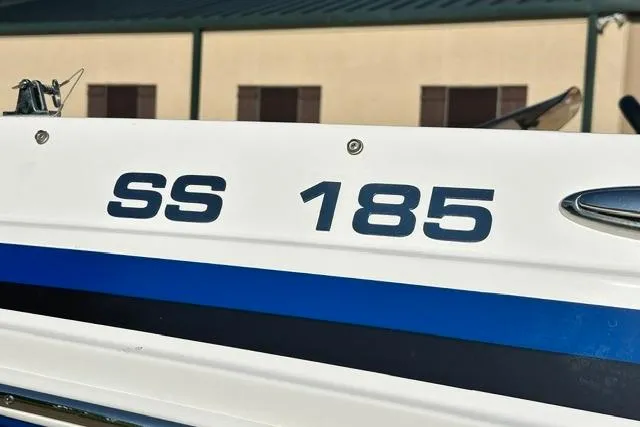 Slide: The Image of 2021 Hurricane SunDeck Sport 185 OB boat with "SS 185" marking on the side. - 16