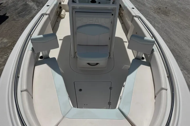 Slide: The Image of Interior view of a 2018 Robalo R242 Center Console boat. - 9
