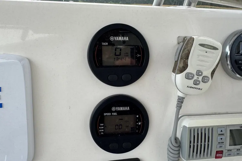 Slide: The Image of Dashboard of a 2019 Key West 219 FS boat. - 22