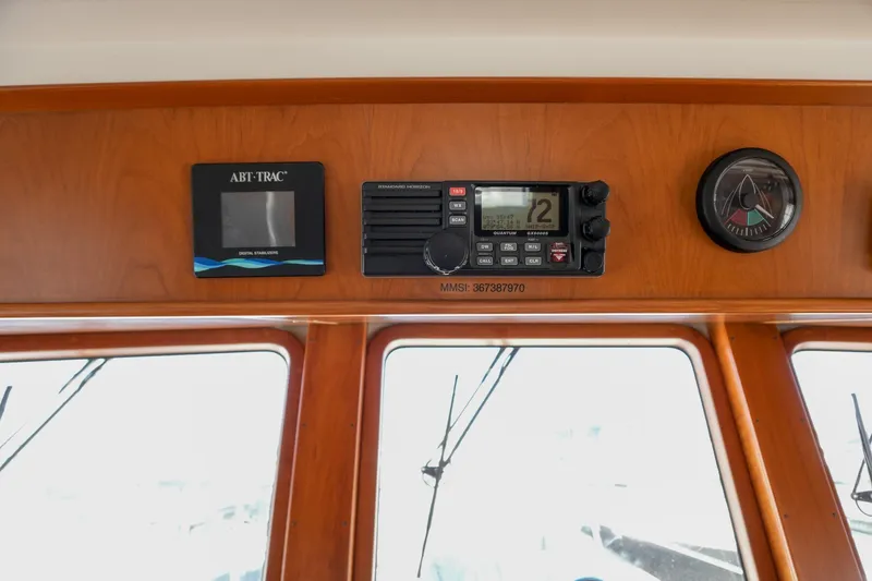 Slide: The Image of 2008 Kadey-Krogen 48 North Sea yacht dashboard with navigation instruments. - 21