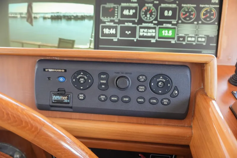 Slide: The Image of Control panel of a 2008 Kadey-Krogen 48 North Sea yacht with navigation display. - 23