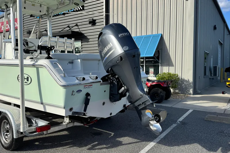 Slide: The Image of 2016 Sea Hunt Ultra 211 boat with Yamaha 200 engine on trailer. - 5