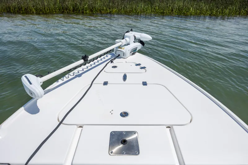 Slide: The Image of Bow view of 2018 Bomb Island 160 SC boat on calm water. - 18