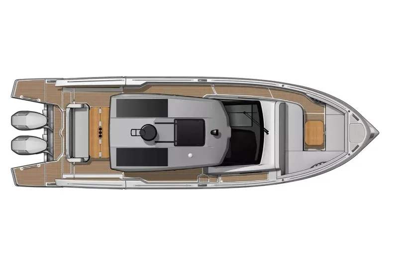 Slide: The Image of Top view of 2026 Beneteau Gran Turismo 35 yacht with dual engines. - 19