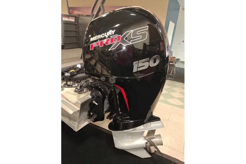 Slide: The Image of Mercury Pro XS 150 outboard motor on 2022 Crest Classic Platinum 220 boat. - 9